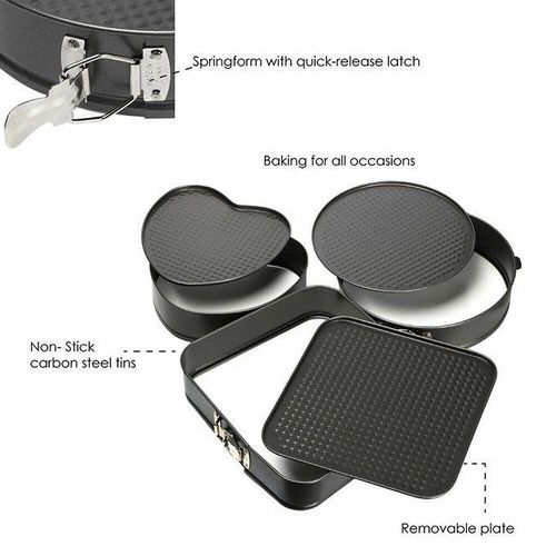 product_image_name-Generic-Lot de 3 Moules à Gâteaux Anti-adhésifs : Carré Ø 28cm, Rond Ø 26cm, Cœur Ø 24cm-4