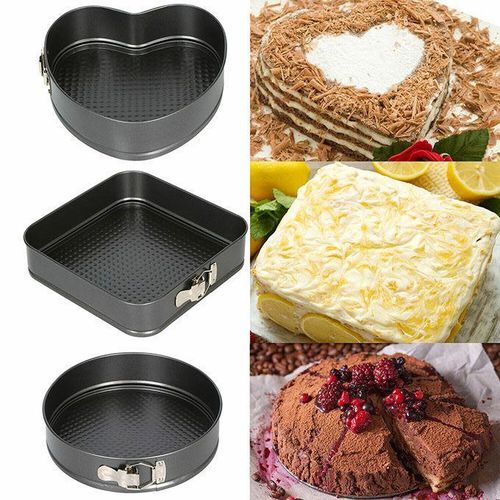 product_image_name-Generic-Lot de 3 Moules à Gâteaux Anti-adhésifs : Carré Ø 28cm, Rond Ø 26cm, Cœur Ø 24cm-8
