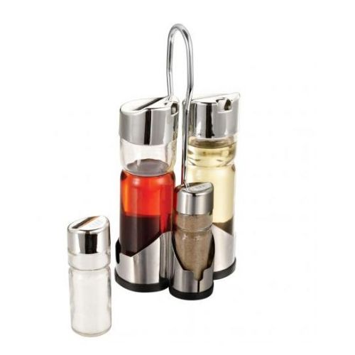 product_image_name-Generic-طقم شيكر زجاجي للخل وملح وفلفل من الفولاذ المقاوم للصدأ والزجاج - 4 قطع-8