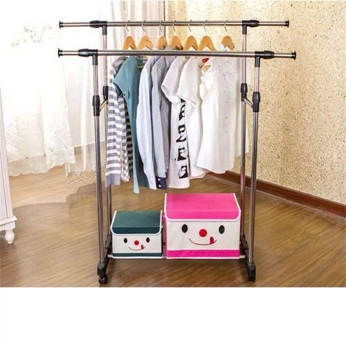 product_image_name-Generic-PORTE-VÊTEMENTS Mobile TELESCOPIC DOUBLE PÔLE Longueur réglable-5