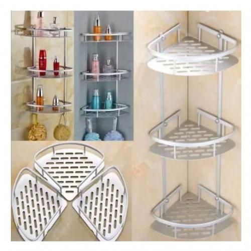 product_image_name-Generic-étagère Aluminium d'aspiration 3 Niveaux d'angle étagères de douche-2