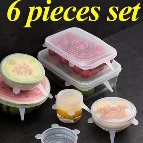 6pcs Couvercles Élastiques En Silicone, Couvercles De Bol De