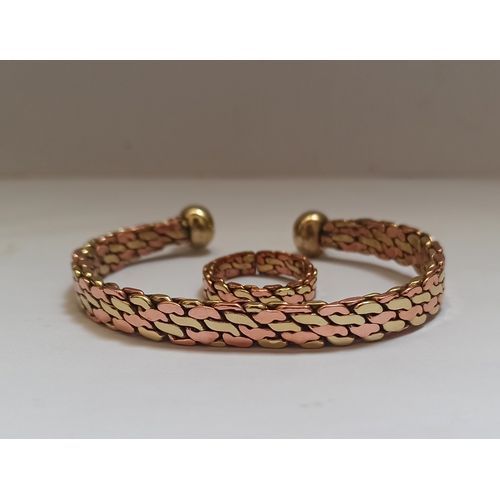 Generic bracelet et bague en cuivre pur standard à prix pas cher