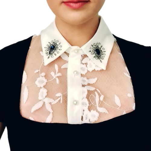 Broderie col chemise on sale