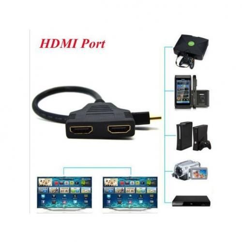 Vga vers adaptateur HDMI HDMI 1 à 2 Split Double Signal Adapter Câble \ HDMI  mâle à femelle Adapter