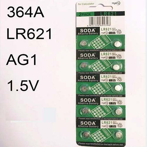 Generic Pile AG1 / LR621 / 364A 1.5V Soda, Batterie LR621 (10 pieces) à  prix pas cher