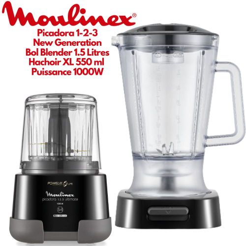 Moulinex 123 Ultimate Picadora 6 En 1 Blender 1.5L+Hachoir Electrique