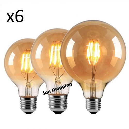 Ampoule 6 Pcs Ampoule LED E27 4W rond Edison Lampe Couleur jaune doré à  prix pas cher