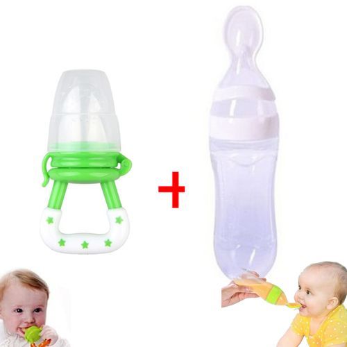 Biberon Cuillère, Cuillère Bébé En Silicone Vert Pour Bébé