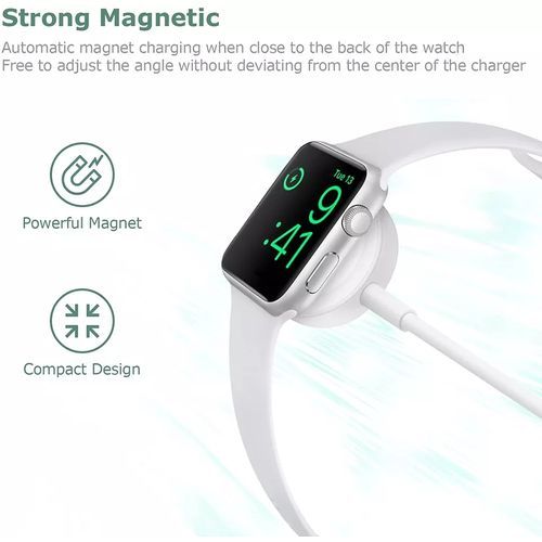 Chargeur sans-fil magnétique Apple Watch Série 1, 2, 3, 4, 5, 6, SE, 7,  Porte-clé Compact - Blanc - Français