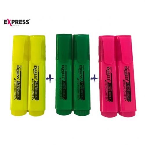 Express Lot de 6 Marqueur fluorescent multi couleur à prix pas