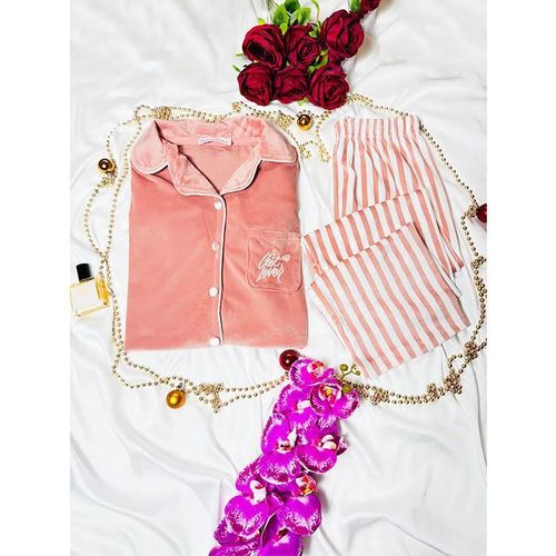 product_image_name-Generic-طقم بيجامة نسائي من نسيج الفليس باللون الأرجواني-2