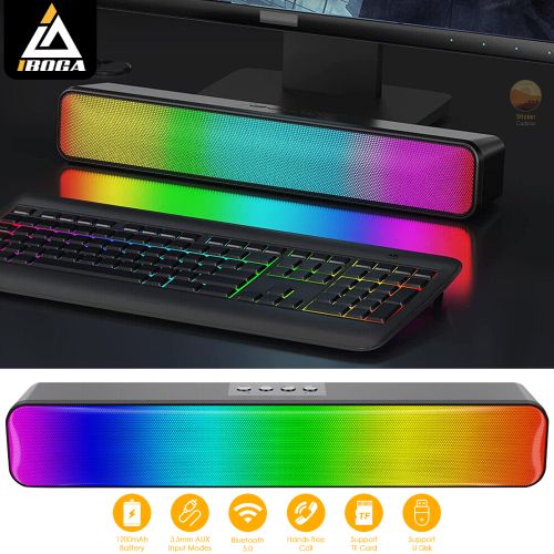 Enceinte d'ordinateur,Enceinte PC Bluetooth,Enceinte PC Gaming RGB