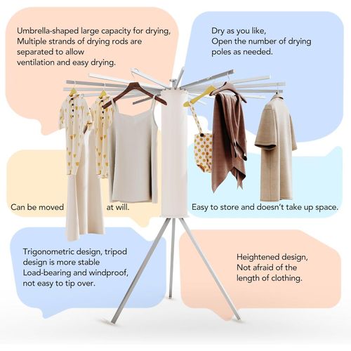 product_image_name-Generic-Séchoir à Linge Trépied Debout Pliable Gain de Place pour Buanderie-3
