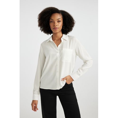 Defacto Chemise Tissee Femme Coupe Classique Col Chemise Manches Longues Blanc a prix pas cher Jumia Maroc