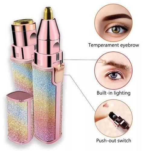 product_image_name-Generic-2 en 1 Tondeuse à sourcils électrique Rechargeable épilateur corps - femme-3