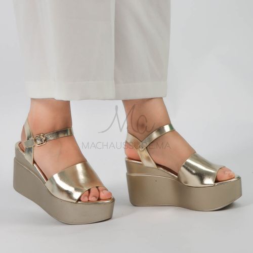MaChaussure Spinelle Sandales compensees en Dore a prix pas cher Jumia Maroc