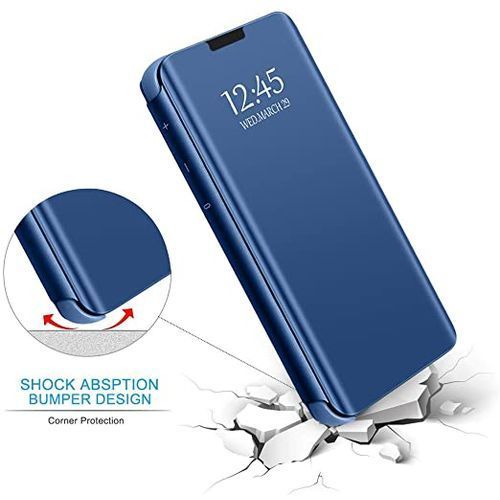 product_image_name-Generic-SAMSUNG GALAXY A03 Core Plating Mirror Leather Case - Blue-1