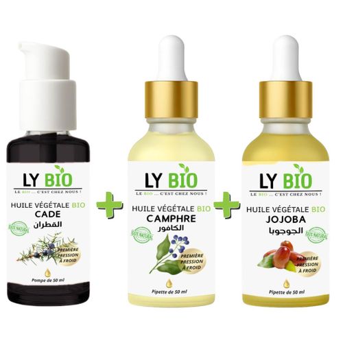 product_image_name-LY BIO-PACK HUILE CADE 50ML - POMPE + HUILE CAMPHREE 50ML - PIPETTE + HUILE JOJOBA 50ML - PIPETTE-1