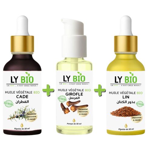 product_image_name-LY BIO-PACK HUILE CADE 50ML - PIPETTE + HUILE GIROFLE 50ML - POMPE + HUILE LIN 50ML - PIPETTE-1