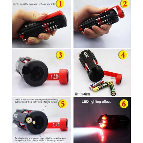 product_image_name-Generic-Tournevis 8 en 1 avec lampe de travail et lampe de poche, outil de réparation général portable-4