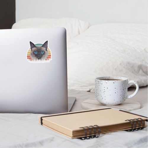 product_image_name-Generic-Retro Vintage Siamese Cat Lover 70s Design 5 ملصقات ديكور-2