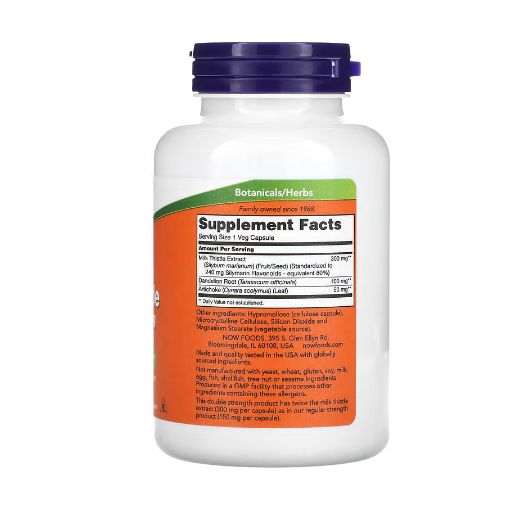 Now Foods Milk Thistle Extract, chardon Silymarine Double efficacité, 300 mg, 200 capsules végétales - image 2