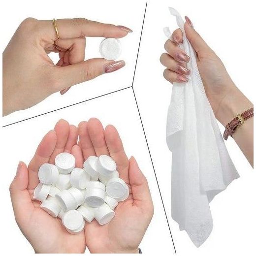Generic Lingettes Compressées Magiques, Serviettes Jetables Portables En Pastille, Coton Magique Extensible Voyage, Mini Serviette Visage Hydratante, Essuie Tout Compact Randonnée, Boite de 30 Pièces, Jumia