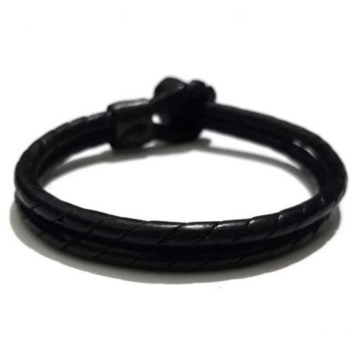 Generic Bracelet Torsadé Vrais Cuir Marron Morocco - Unisex