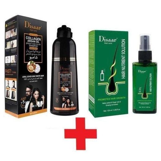 Generic Disaar Shampoing cheveux abîmés à l'huile naturelle d'argan noir 400ml + spray anti-chute 120ml