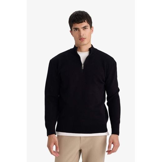 Defacto Pull Tricot à col montant zippé Coupe standard - image 3