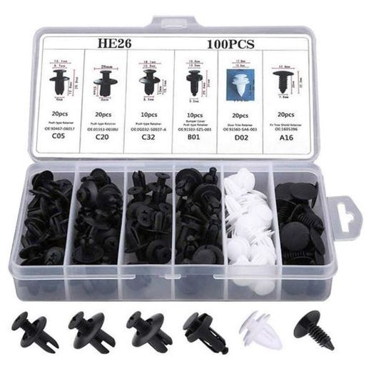 Generic Auto attache véhicule mixte pare-chocs garde-boue retenue Rivet clip 100 pièces
