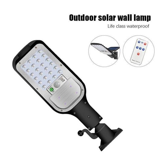 Generic Lampadaire Solaire Étanche à Détection Automatique, Projecteur Murale LED avec Télécommande