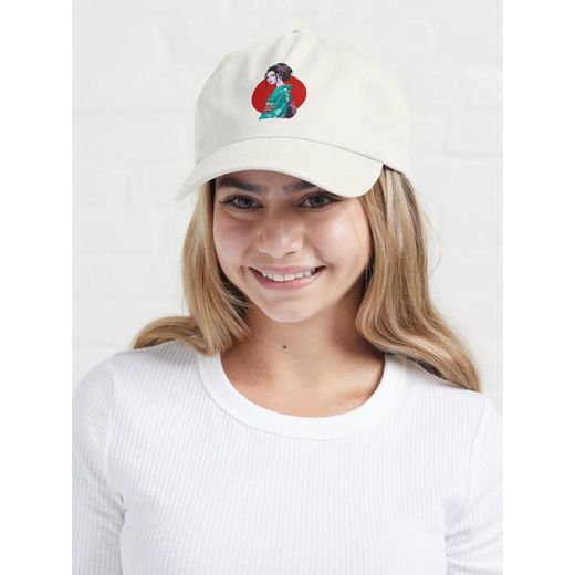 Generic casquette personnalisée Geisha japonaise élégante avec un cercle rouge - inspirée du drapeau japonais emblématique - Culture et symbole casquette blanc unique - image 2