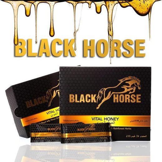 Generic Miel BIack Horse Max énergie - miel bio Un mélange d'herbes et de graines noires avec du miel royal offert, une formule unique pour traiter, retarder l'éjaculation (paquet de 24 sachets)