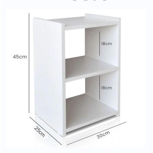 Generic Étagère de rangement 3 niveaux – Blanc – 45×30×25 cm - image 2