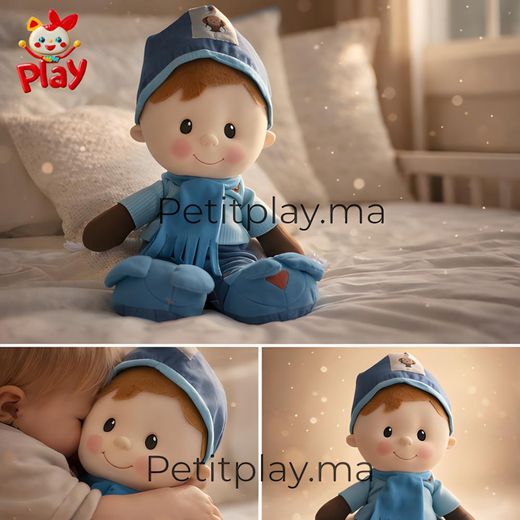 Generic Peluche Garçon Douce Bleu – Poupée Enfant Câline – Jouet Bébé & Enfant – Cadeau Idéal