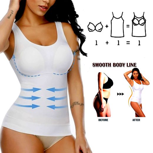 Rijona Débardeur amincissant pour femme avec soutien-gorge gilet de Compression