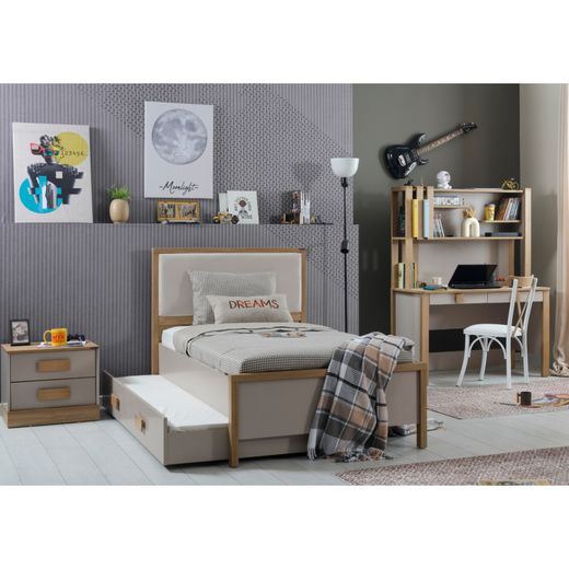 Kitea Bureau HUGA 2 Tiroirs 1 Niche - Beige - image 2