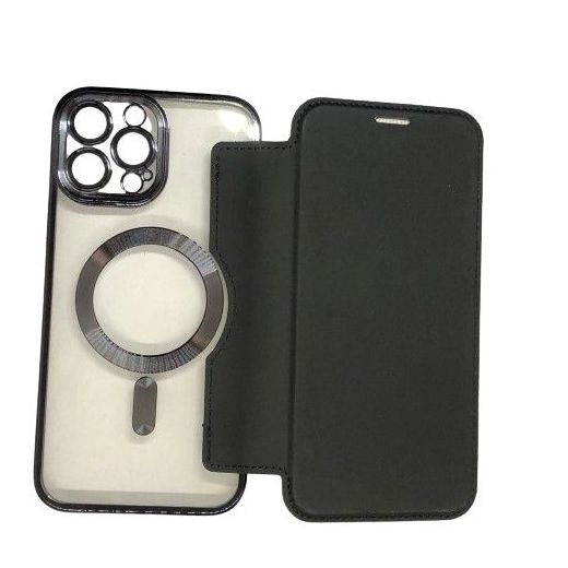 Generic COQUE COVER POCHETTE CUIR PU MAGNÉTIQU CHROMÉ LENS PROTECTION POUR IPHONE 11 PRO - image 3
