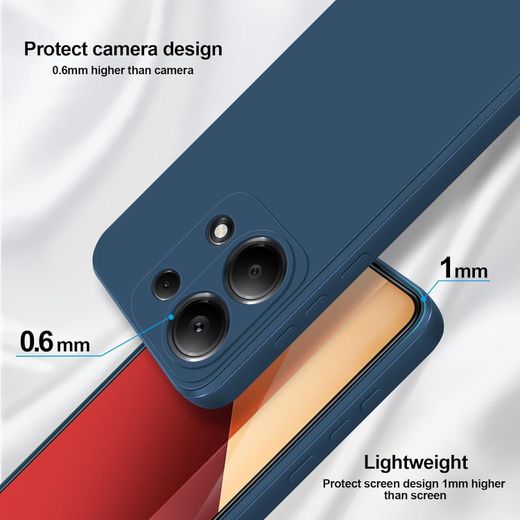 Generic Pochette pour Xiaomi Redmi Note 13 Etui de Protection Antichoc Housse Silicone Ultra-Mince avec Couche Intérieure en Fibre et Protection pour Caméra - image 2