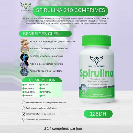 Health Power Pack 2 x boites Spirulina 240 Comprimés 500 mg - image 2