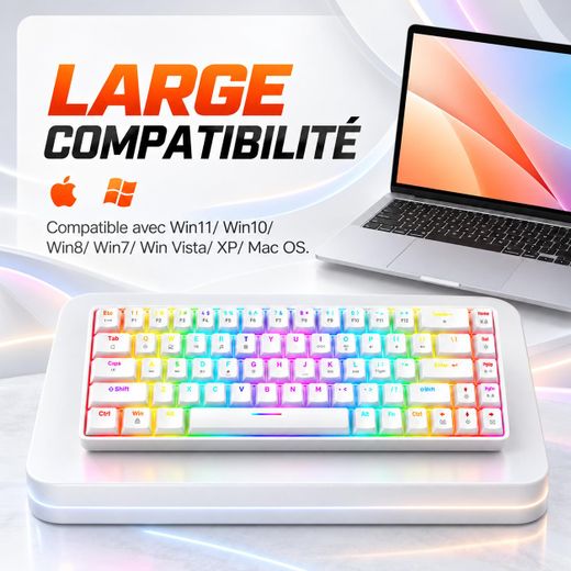 ZIYOU LANG لوحة مفاتيح ميكانيكية صغيرة الحجم بإضاءة خلفية RGB بنسبة 60% - 62 مفتاحًا، مفاتيح حمراء خطية، خاصية منع التداخل، اختصارات FN، مفتاح أحمر سلكي USB - image 4