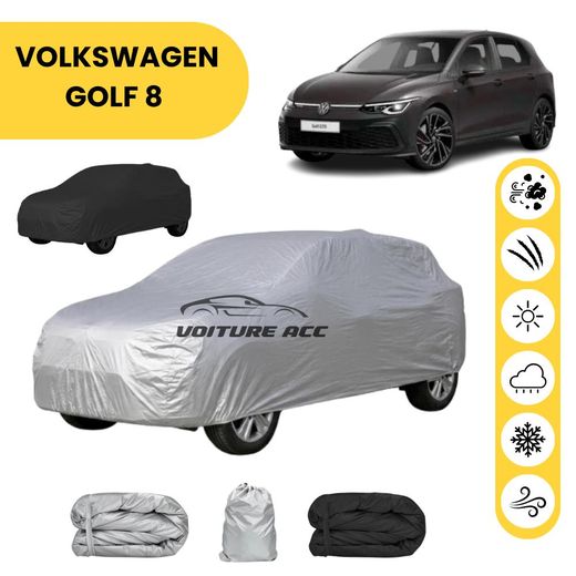 Bâche voiture imperméable double face – Protection complète contre pluie, soleil et poussière + sac offert ( VOLKSWAGEN GOLF 8  )