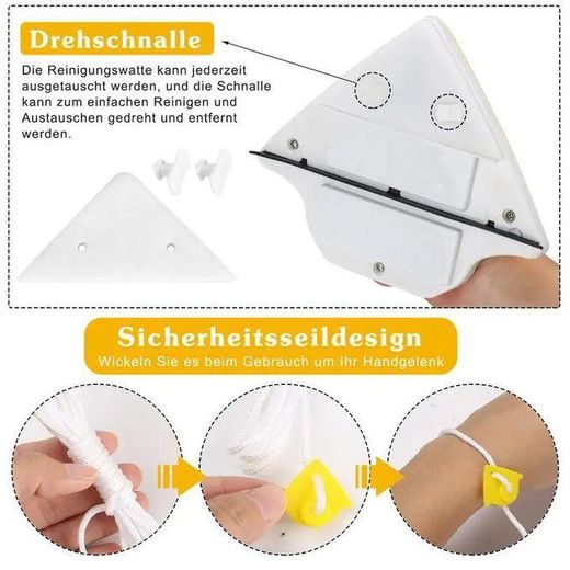 Generic Raclette de fenêtre magnétique triangulaire essuie-glace - image 2
