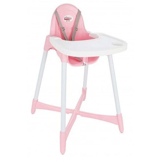Pilsan Chaise haute repas du bébé trés pratique et comfort pour enfants -Rose/Blanc