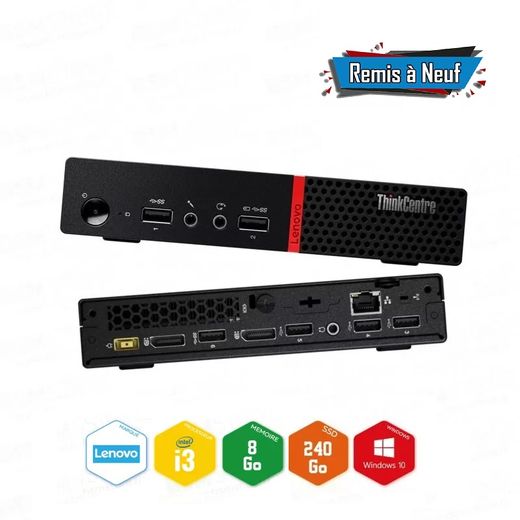 Lenovo PC Thinkcentre M710q Core i3 2,2Ghz 7éme Génération 8Go 256Go SSD-Remis à neuf