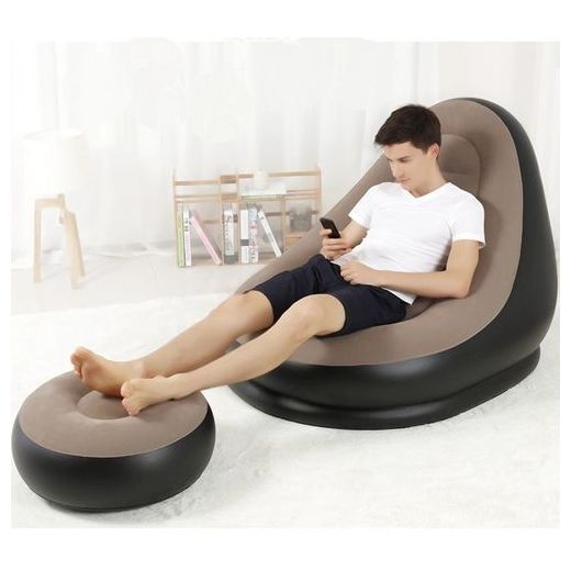 Intex Chaise longue - Ultra détent - Gonflable - Gris/Noir - image 2
