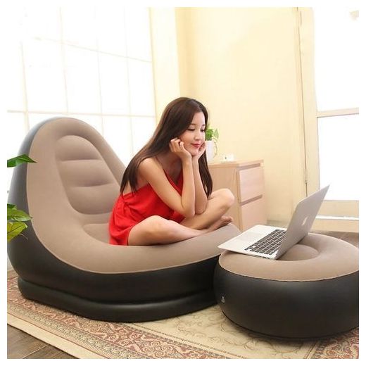 Intex Chaise longue - Ultra détent - Gonflable - Gris/Noir - image 4