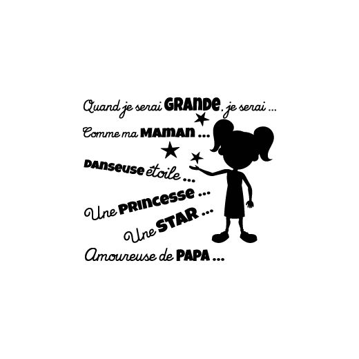 Generic Autocollant quand je serai grande je serai comme maman sticker Noir CI 0072 - image 3